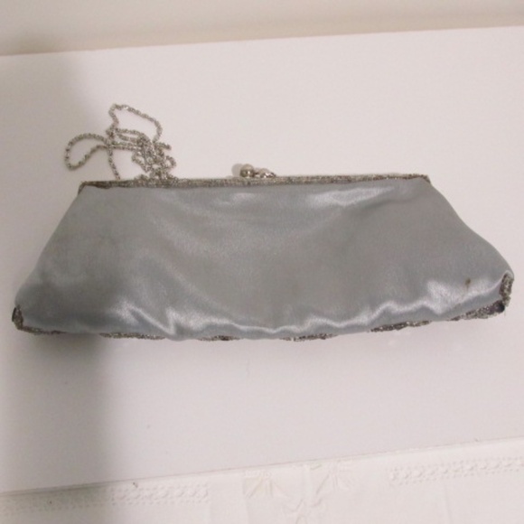Silver Grey Sequined Evening Shoulder Bag - Picture 4 of 9
